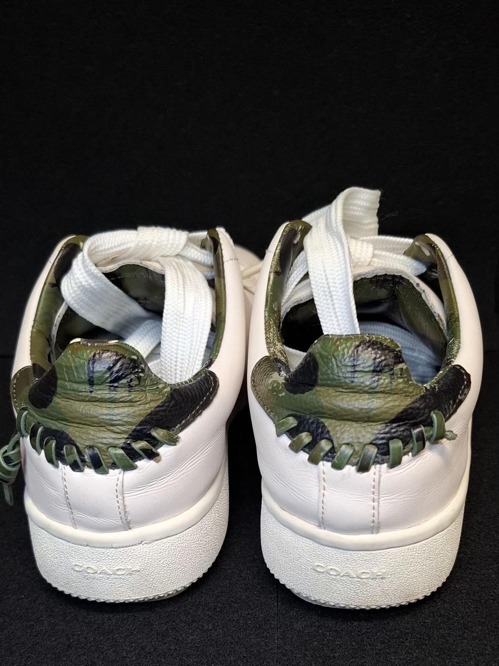 Coach G1245 Mens Lowline Sneaker US 8.5D EUR 41.5 White Leather Camo Heel EST 19